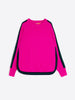 PINK WOOL SWEATER WITH NAVY TRIM