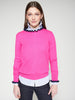 JERSEY RUFFLE NECK SWEATER