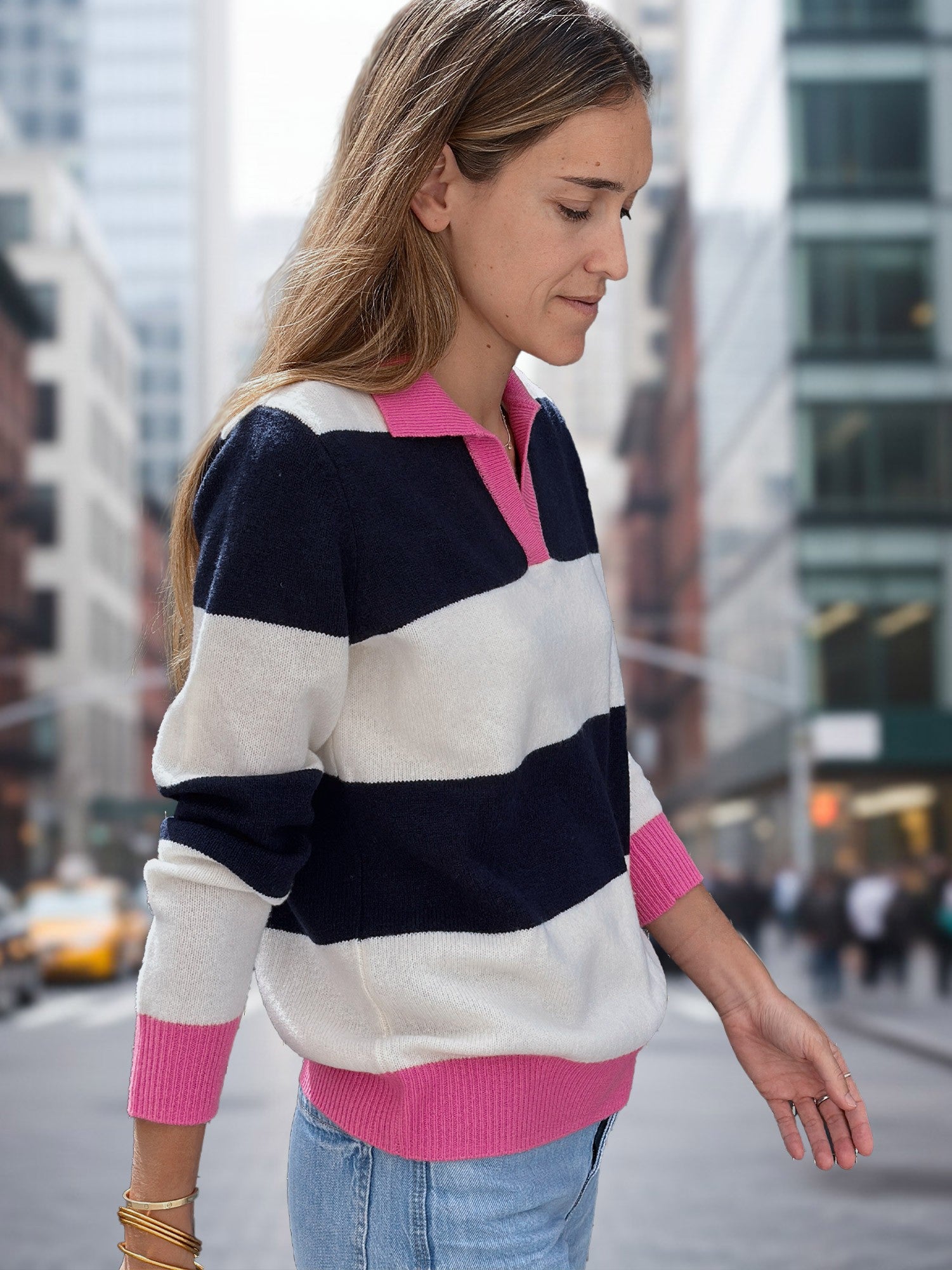 JERSEY LARGE STRIPE CUELLO POLO