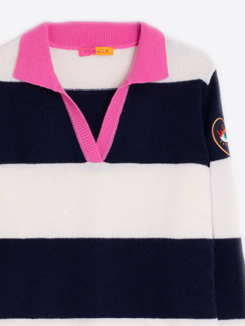 JERSEY LARGE STRIPE CUELLO POLO