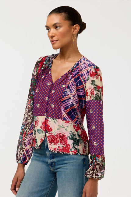 ZELLAH BLOUSE IN FLOWERS IN THE WIND