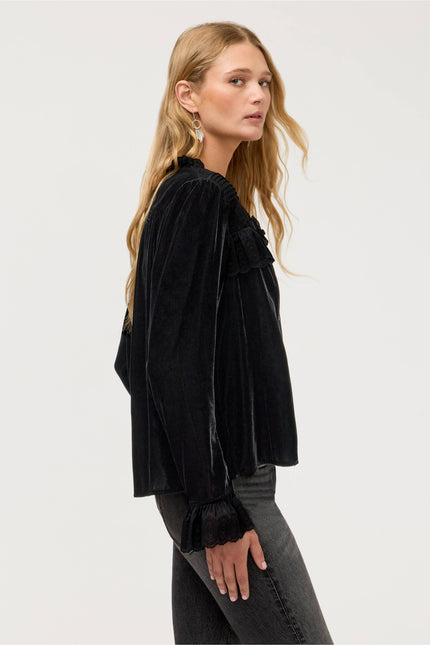 MARGEORIE BLOUSE IN BLACK VELVET