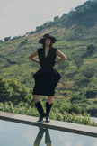 CROC PRINT AND SUEDE COWBOY BOOT
