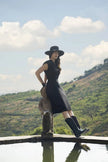 CROC PRINT AND SUEDE COWBOY BOOT