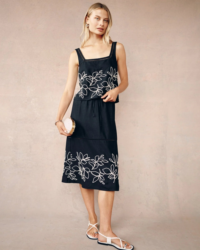 LADDER TRIM MIDI SKIRT