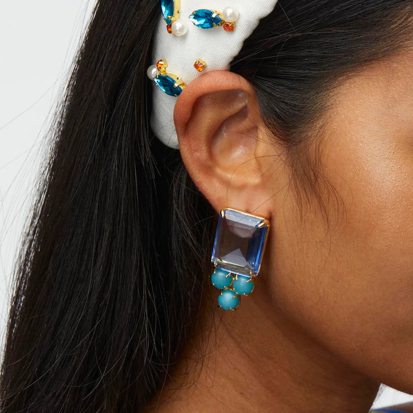 CRYSTAL BERRY BUTTON EARRINGS