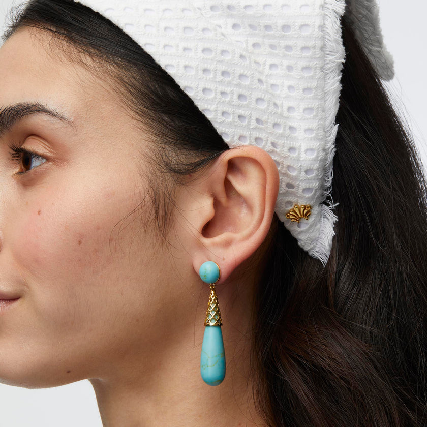 GOLD CAGE DROP EARRING