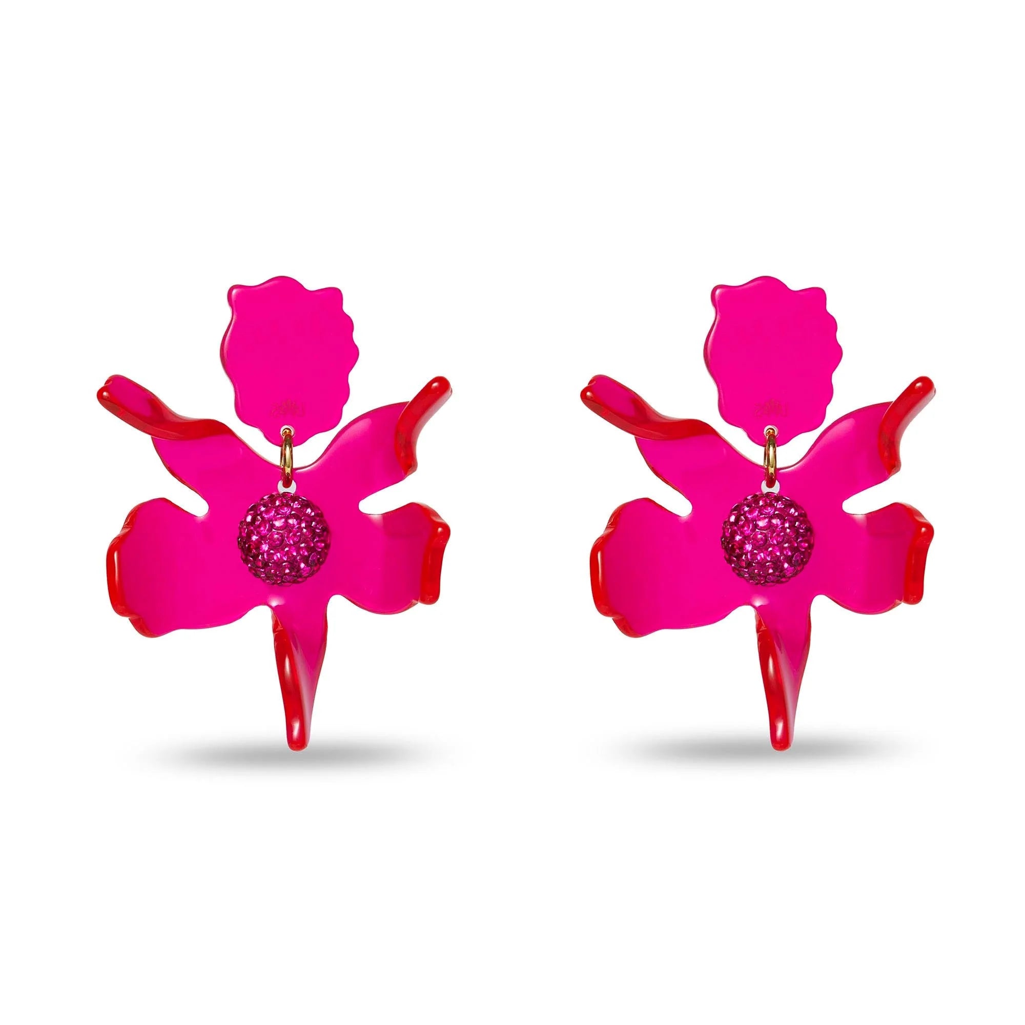 SMALL CRYSTAL LILY EARRING