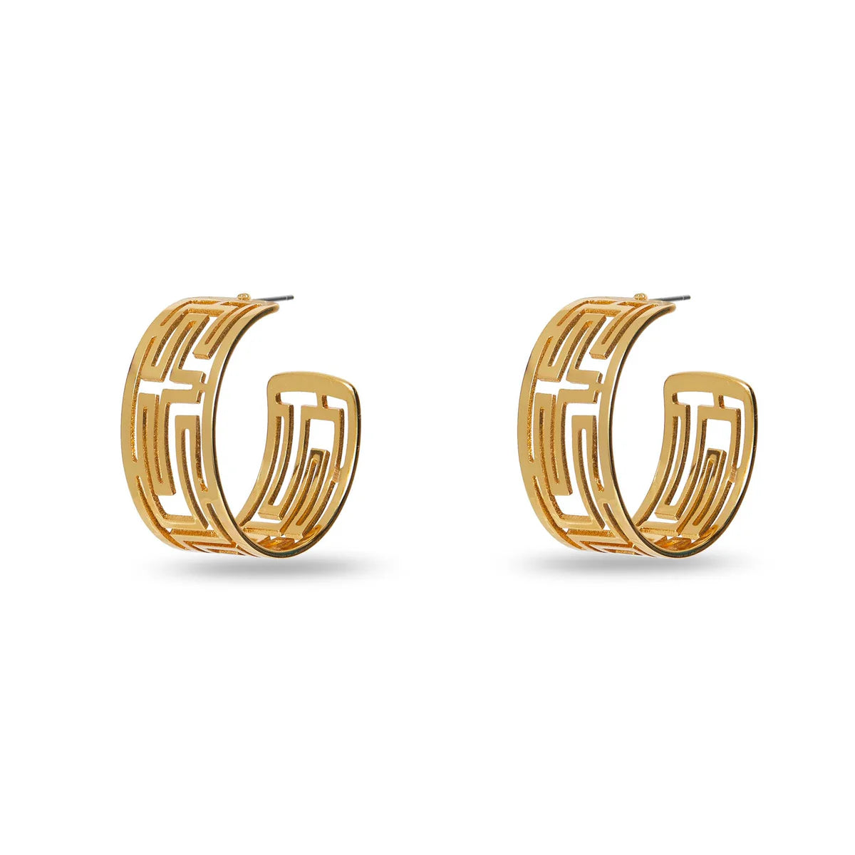 GREEK KEY HOOP EARRING