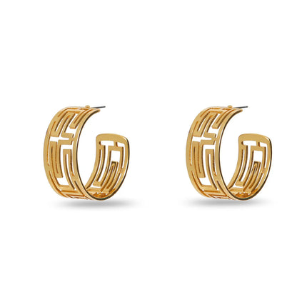 GREEK KEY HOOP EARRING