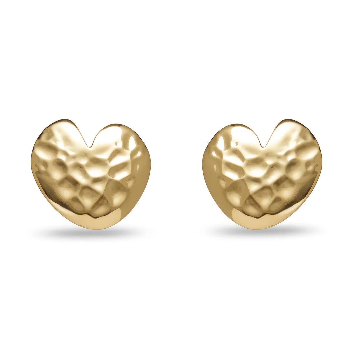 HAMMERED HEART BUTTON EARRINGS