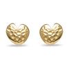 HAMMERED HEART BUTTON EARRINGS