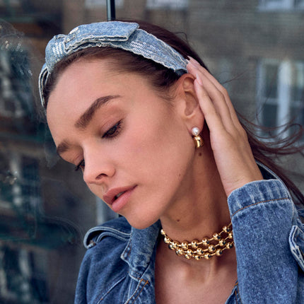 GOLD PEBBLE STUD EARRINGS