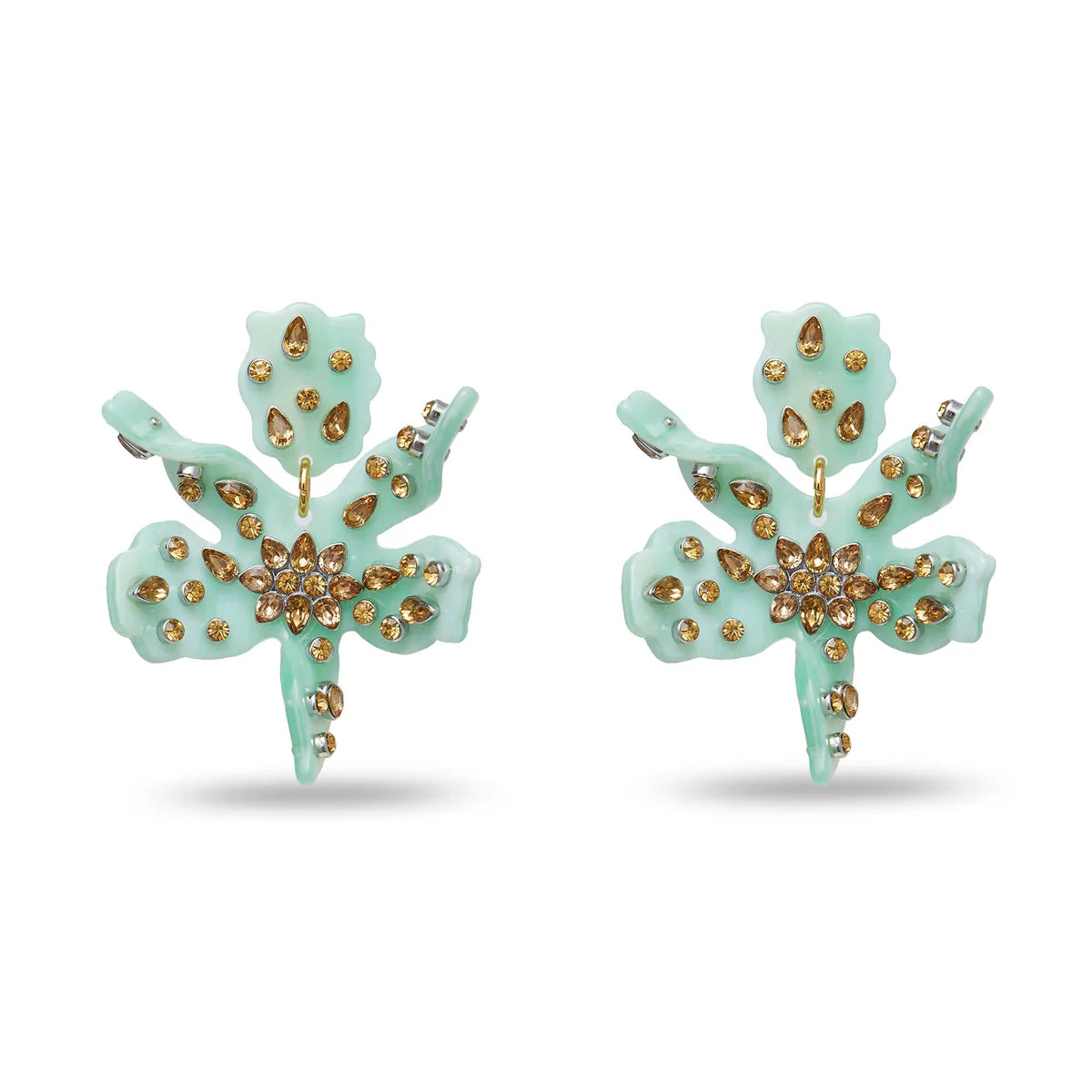 SMALL EMBELLISHED PAPER LILY EARRING