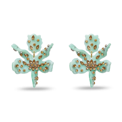 SMALL EMBELLISHED PAPER LILY EARRING