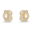 GOLD CRYSTAL PRETZEL CLIP ON EARRINGS