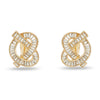 GOLD CRYSTAL PRETZEL CLIP ON EARRINGS