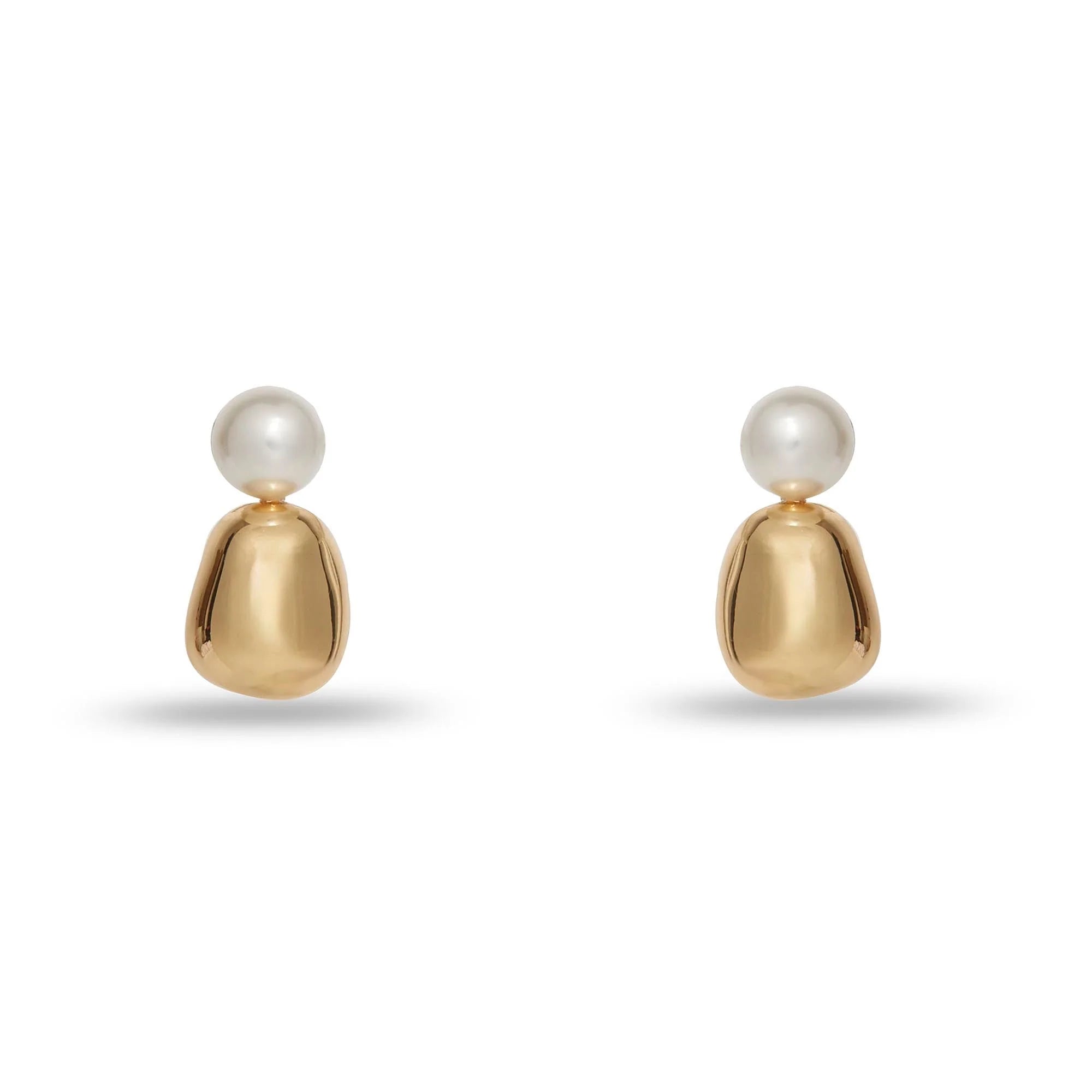 GOLD PEBBLE STUD EARRINGS