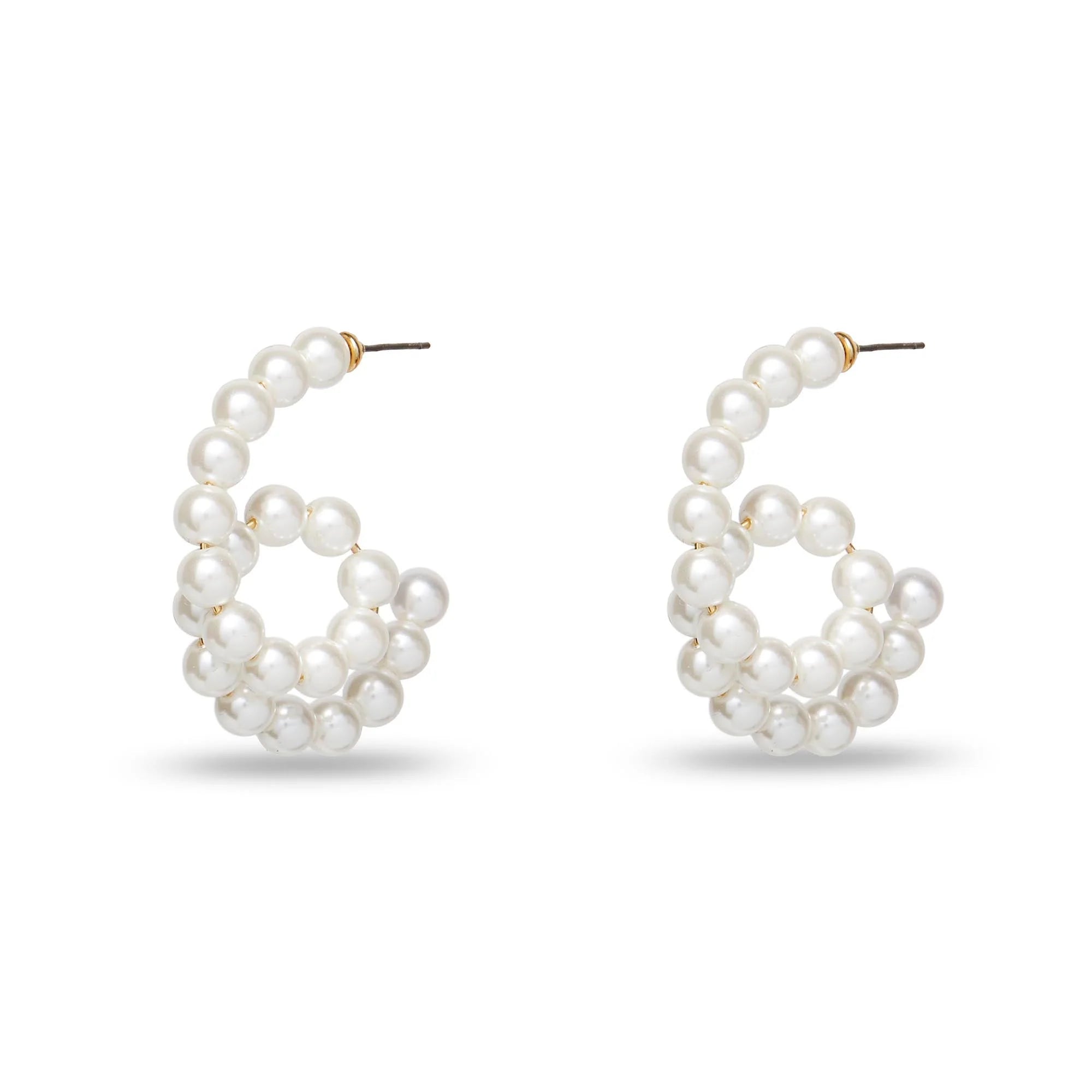 PEARL LOOP DE LOOP HOOP EARRINGS