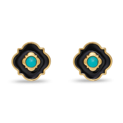 PATINA GREEN BILTMORE BUTTON EARRINGS