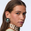 PATINA GREEN BILTMORE BUTTON EARRINGS