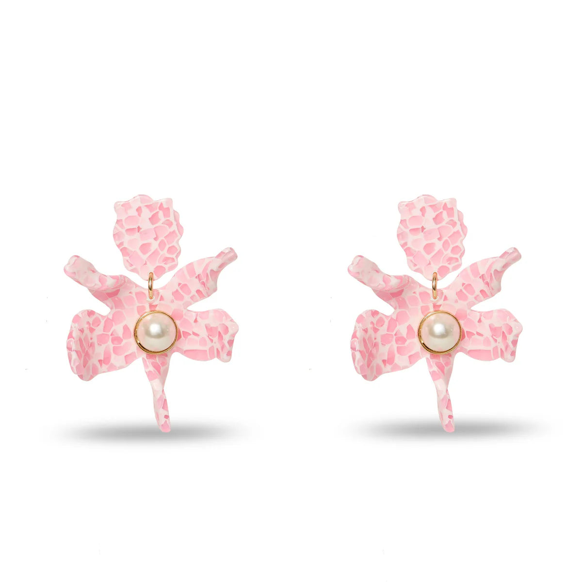 TERRAZZO BLUSH SMALL PEARL LILY EARRINGS