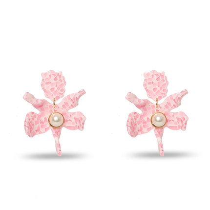 TERRAZZO BLUSH SMALL PEARL LILY EARRINGS