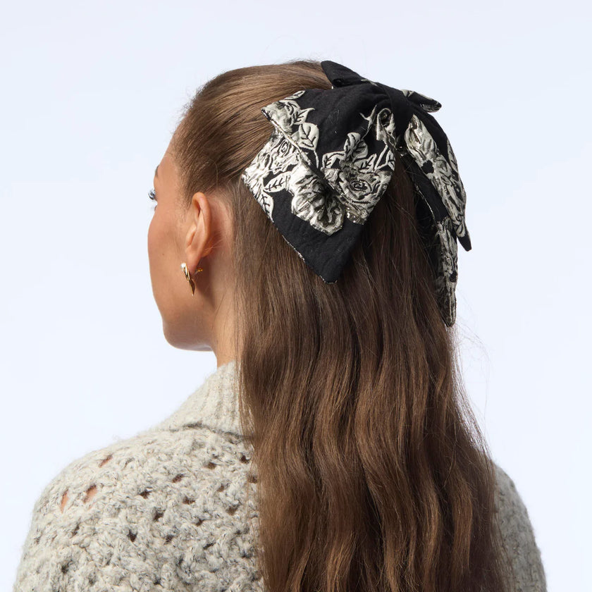 JET ELIZABETH FLORAL JACQUARD BARRETTE