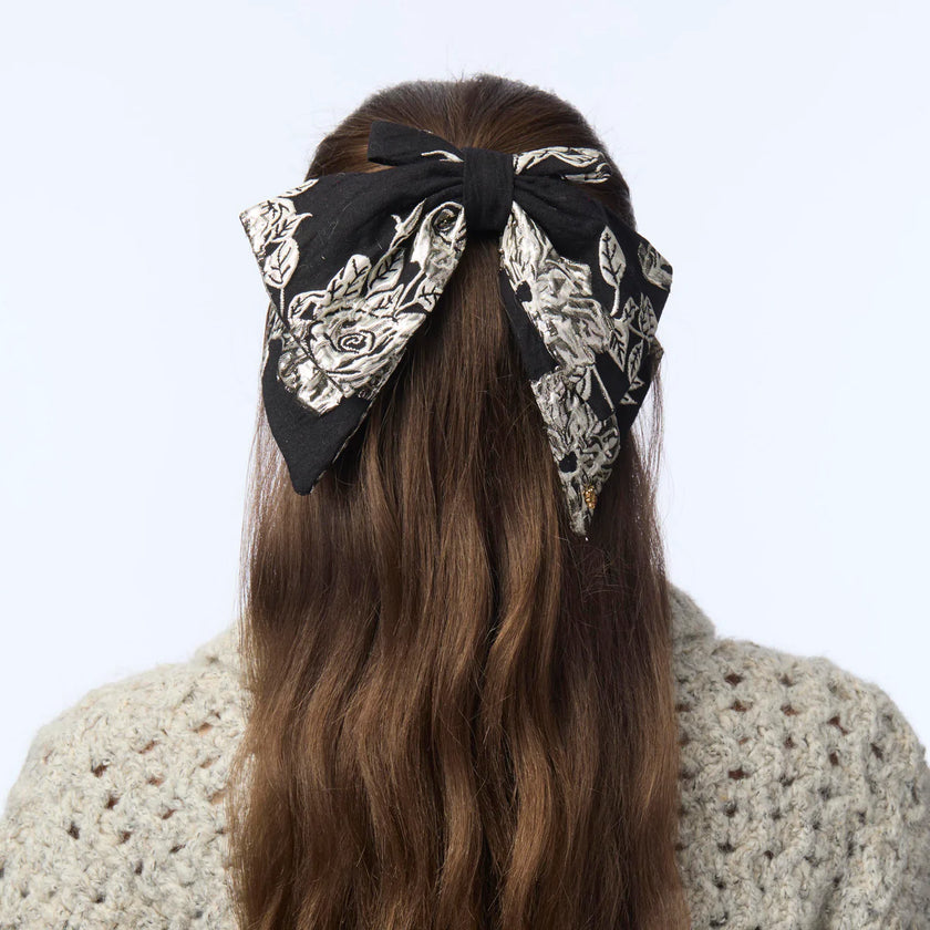 JET ELIZABETH FLORAL JACQUARD BARRETTE