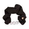 JET PEARL SILK SCRUNCHIE