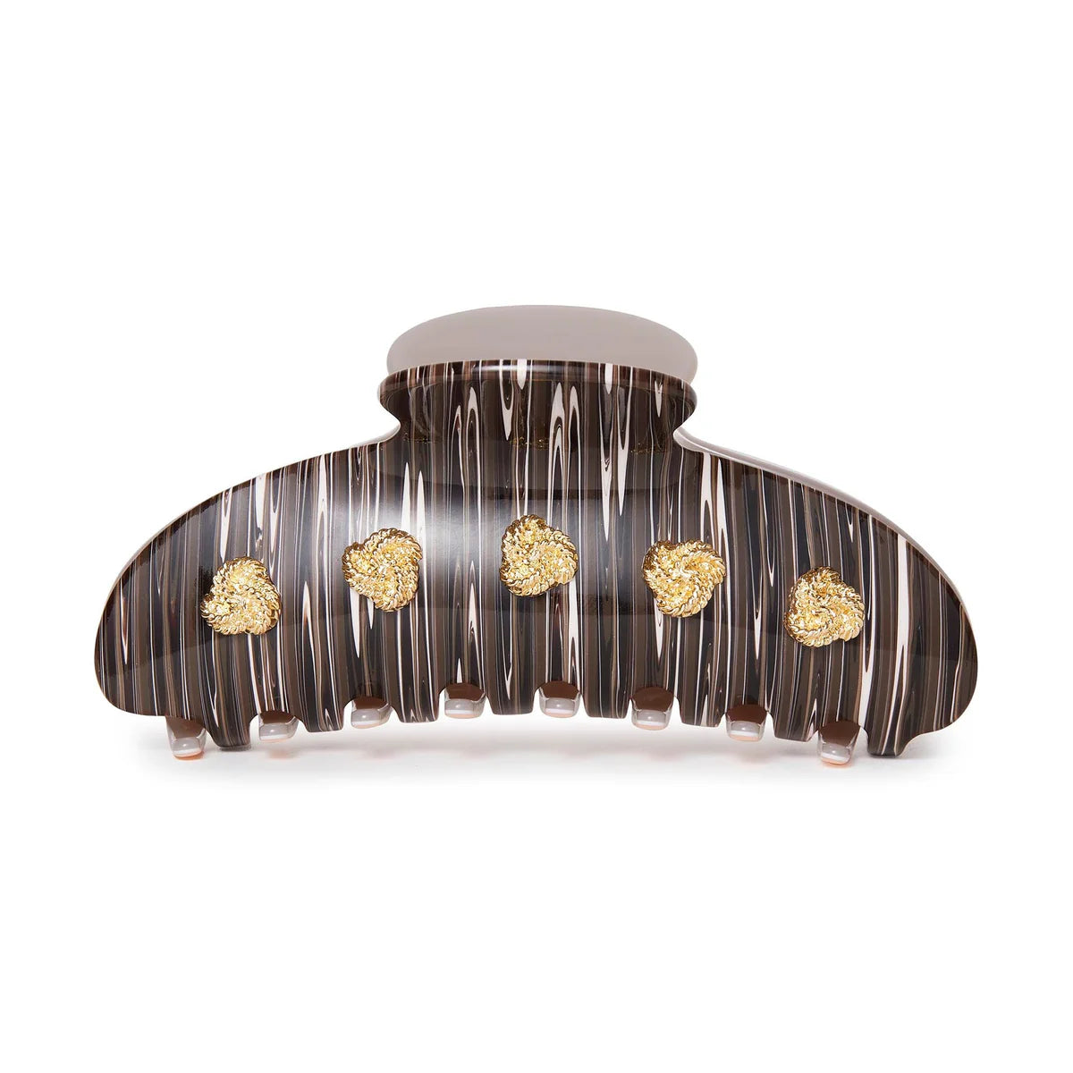 OATMEAL HICKORY DUAL KNOTTED LARGE CLAW CLIP