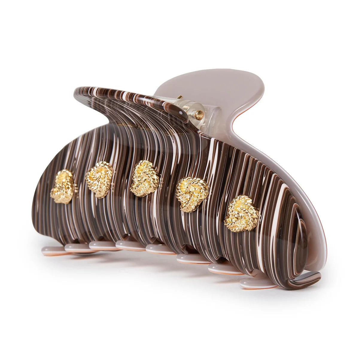 OATMEAL HICKORY DUAL KNOTTED LARGE CLAW CLIP