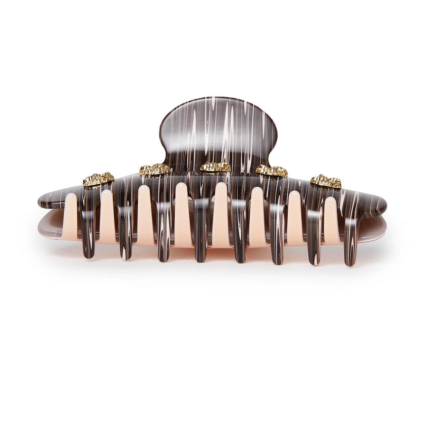 OATMEAL HICKORY DUAL KNOTTED LARGE CLAW CLIP