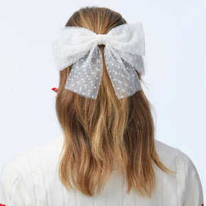 SWISS DOT SHEER BOW BARRETTE