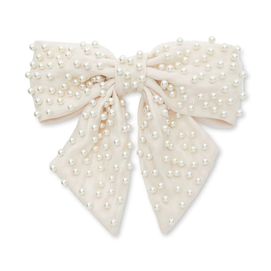 NATALIA PEARL EMBELLISHED BOW BARRETTE