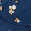 SCATTERED PEARL DENIM BASEBALL CAP