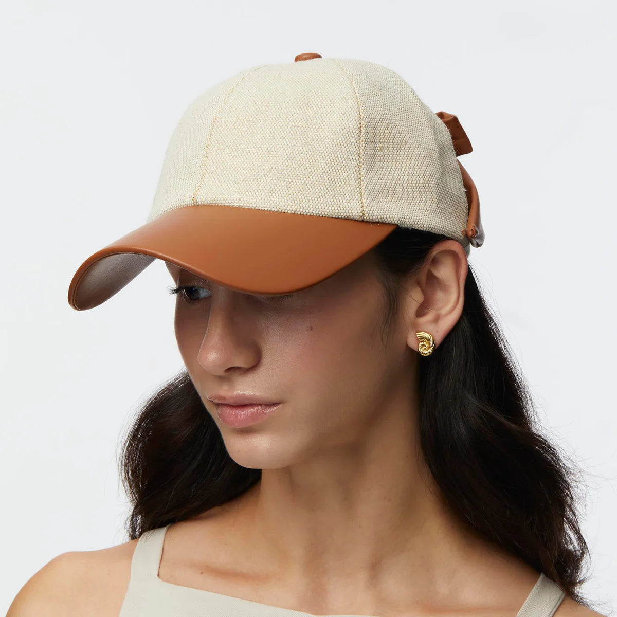 FAUX LEATHER CANVAS BASEBALL CAP