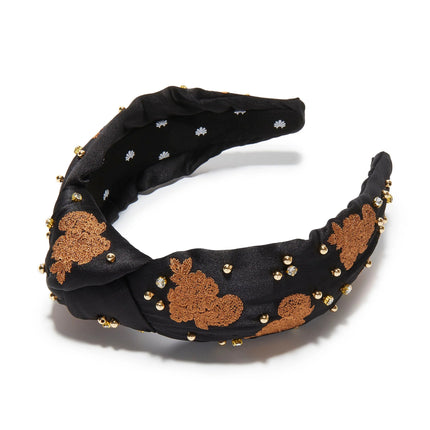 CARMEL JET KNOTTED LACE EMBELLISHED HEADBAND