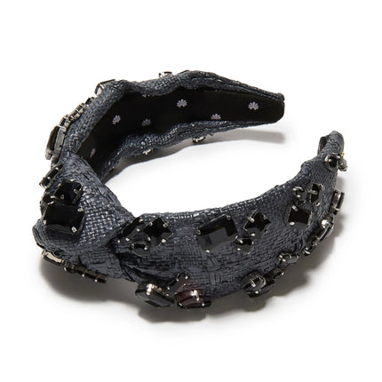 CRYSTAL RAFFIA KNOTTED HEADBAND