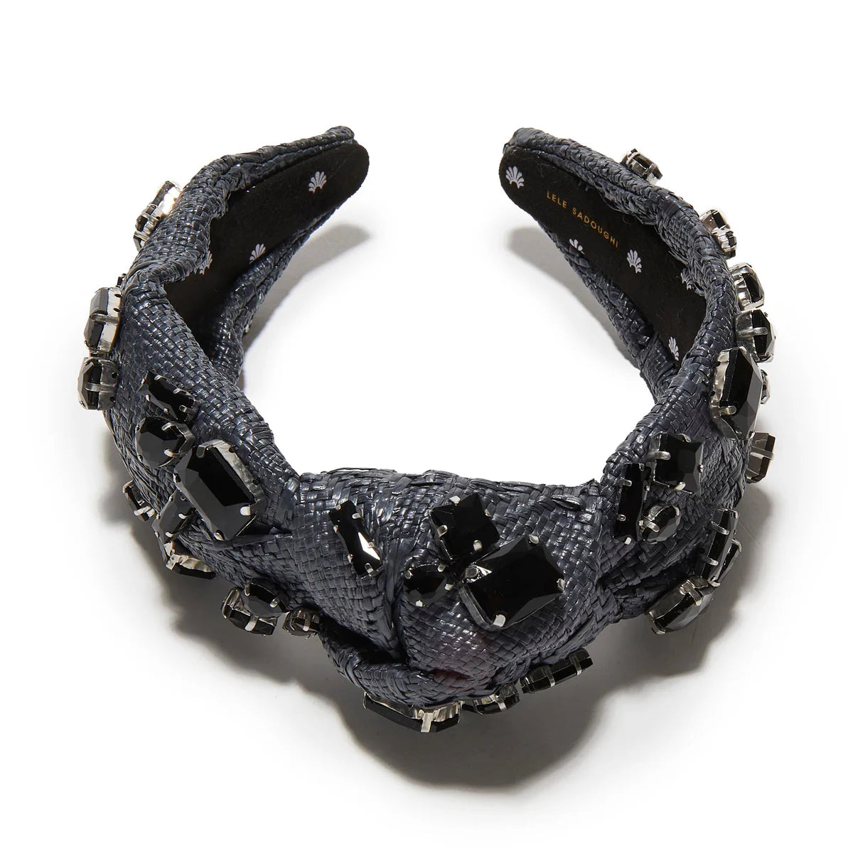 CRYSTAL RAFFIA KNOTTED HEADBAND