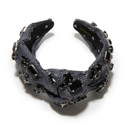 CRYSTAL RAFFIA KNOTTED HEADBAND