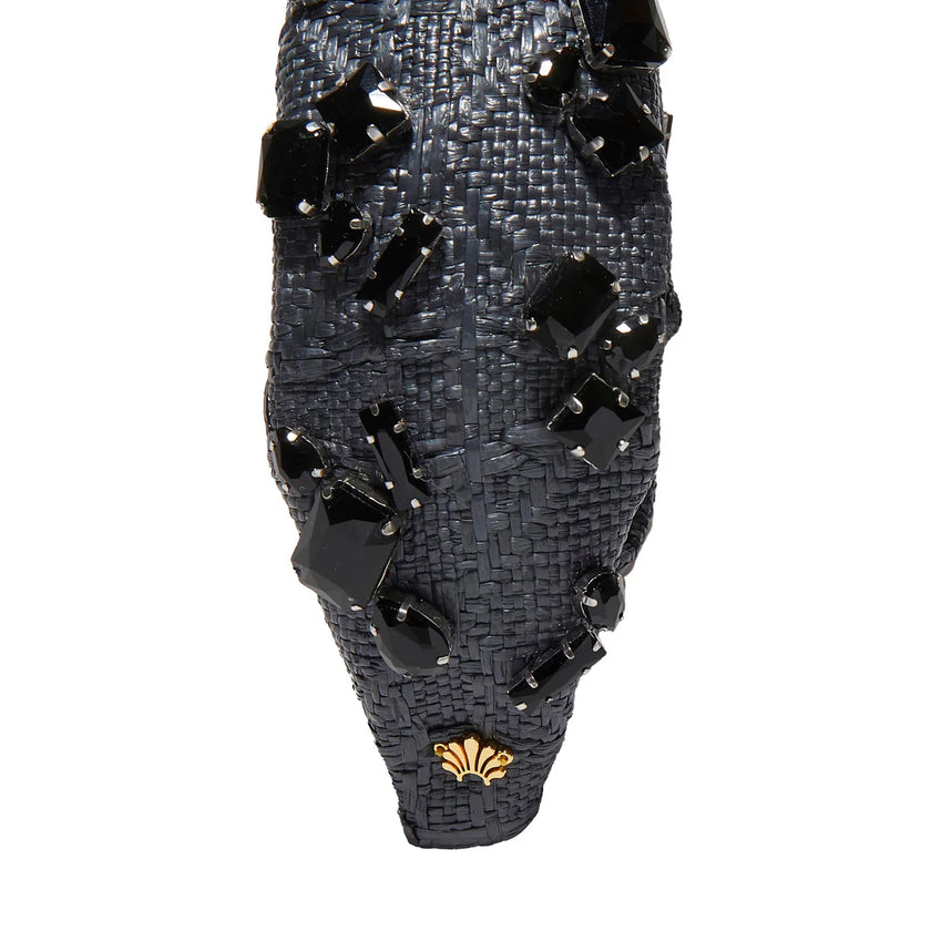 CRYSTAL RAFFIA KNOTTED HEADBAND