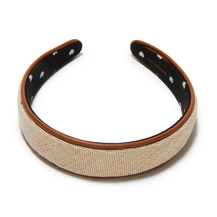 BESSETTE FAUX LEATHER TRIM HEADBAND