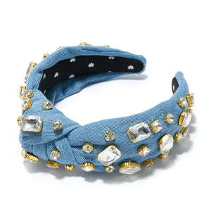 RECTANGLE CRYSTAL KNOTTED HEADBAND