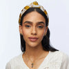 MUSHROOM BROCADE KNOTTED HEADBAND