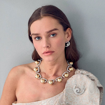 CRYSTAL PINBALL PAVE NECKLACE