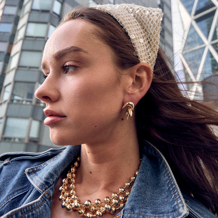 GOLD DIANA TRIPLE ROW NECKLACE