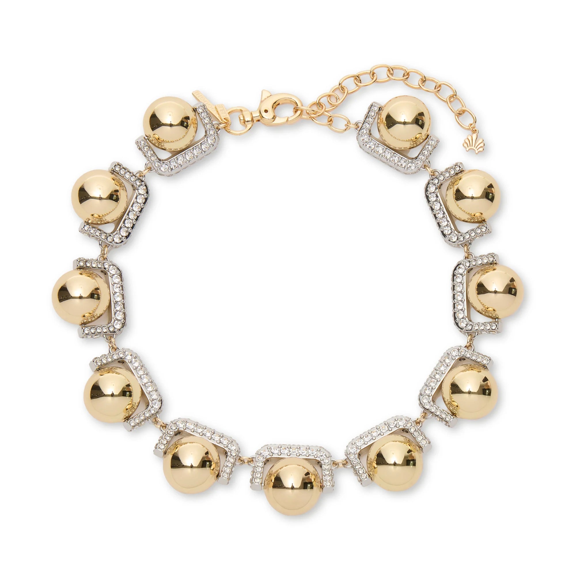 CRYSTAL PINBALL PAVE NECKLACE