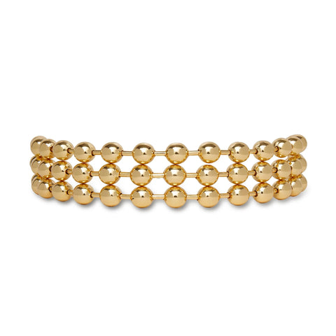 GOLD DIANA TRIPLE ROW NECKLACE