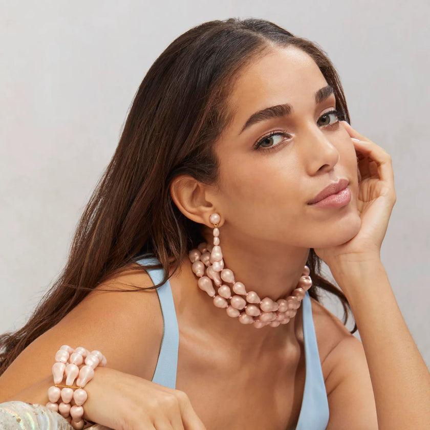 DIANA TRIPLE ROW PEARL NECKLACE